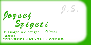 jozsef szigeti business card